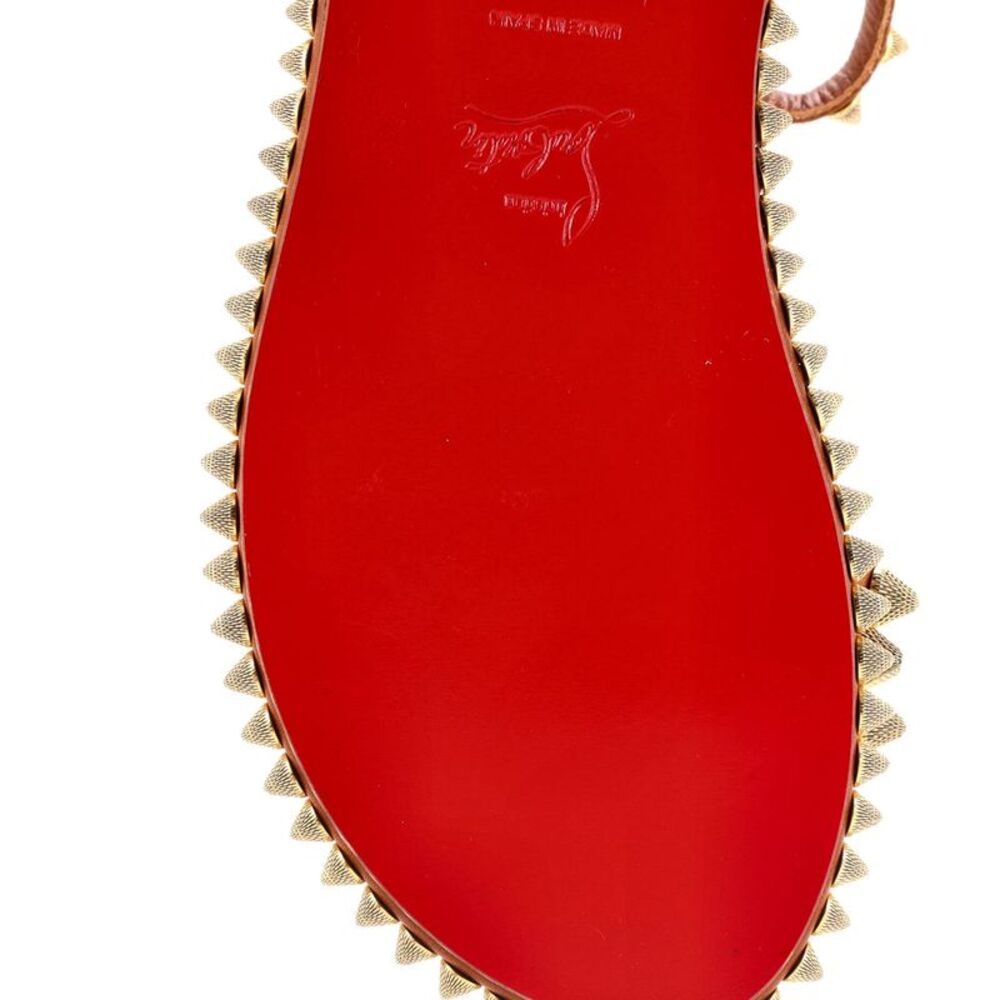 Christian Louboutin Women's Cordorella Spike Sandals Leather Brown - Picture 6 of 6